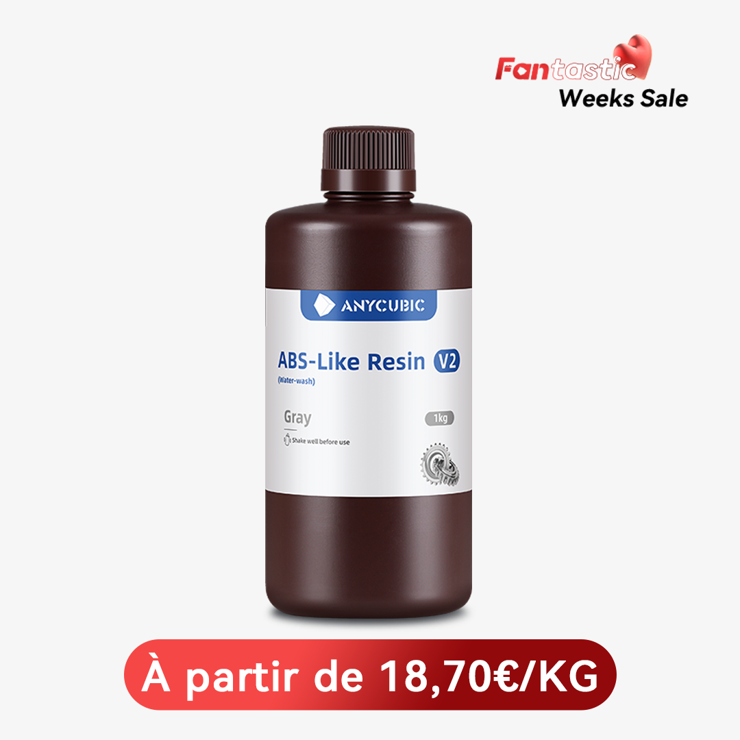 ANYCUBIC Résine ABS-Like Pro 2 Gris 2000g – Haute Résistance & Ténacité – Idéale Pour Pièces Fonctionnelles 405nm