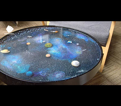DIY une fabuleuse table cosmique en résine