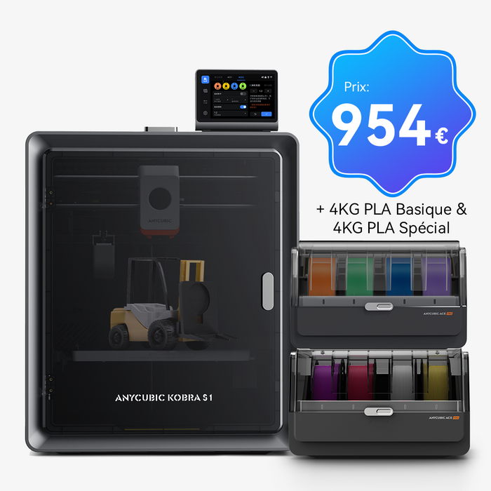 Lot de filaments Kobra S1 Combo 8 kg (PLA Basique, PLA Spécial) - 8 couleurs