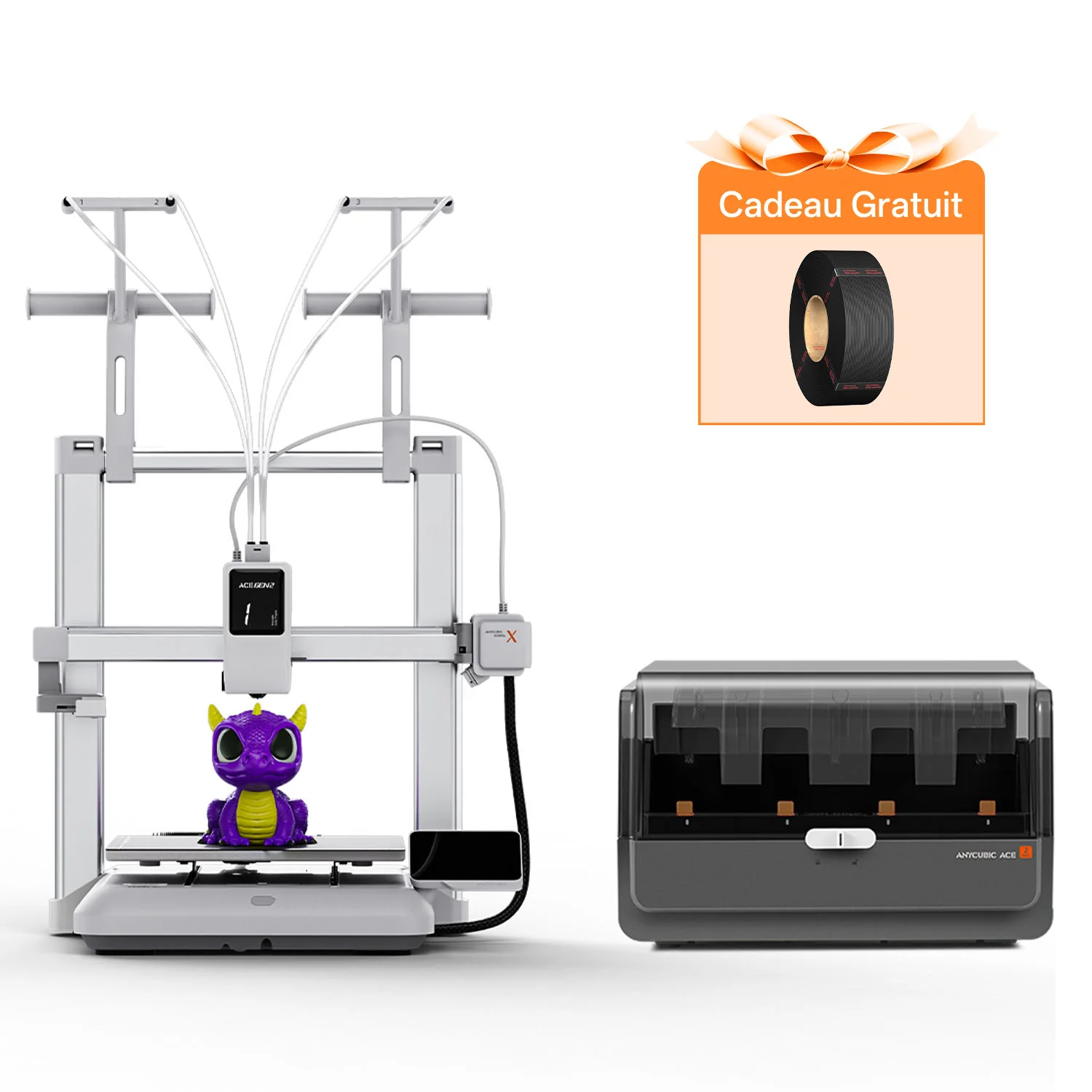Imprimante 3D Anycubic Kobra X – 4 couleurs intégrées, premier parfait, impression silencieuse et stable, facile à utiliser pour les débutants