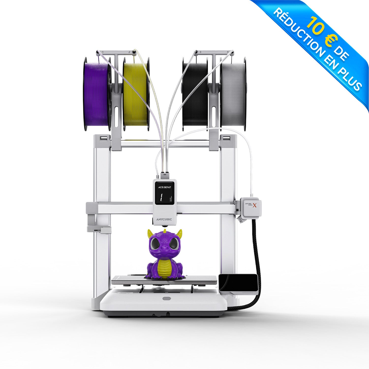 Imprimante 3D Anycubic Kobra X – 4 couleurs intégrées, premier parfait, impression silencieuse et stable, facile à utiliser pour les débutants