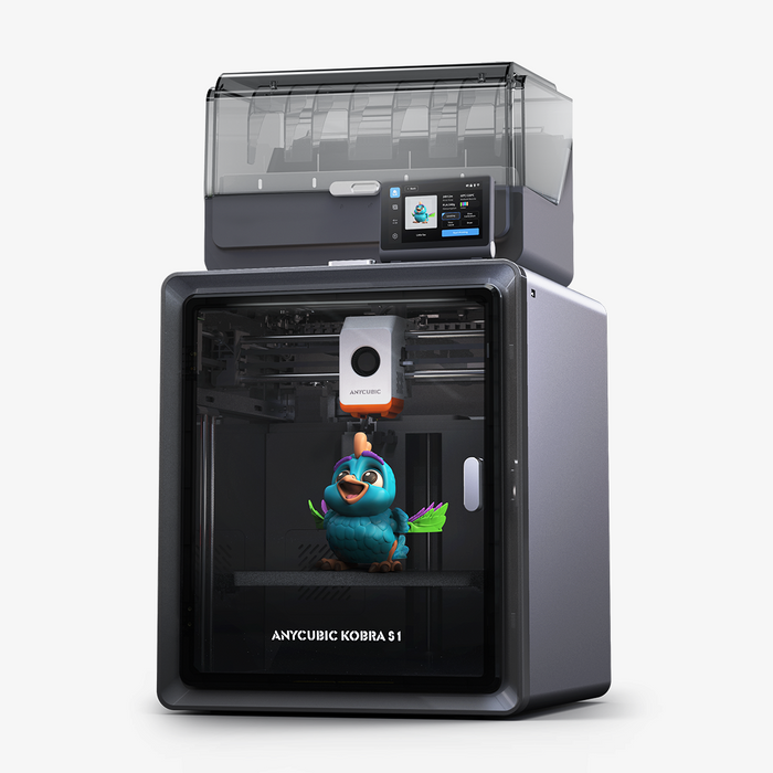 Anycubic Kobra S1 Combo Imprimante 3D – 4 Couleurs Éblouissantes, Séchage Intelligent Pendant l'Impression, Caméra Intégrée, Vitesse 600 mm/s, Buse 320 ℃ Anti-Obstruction